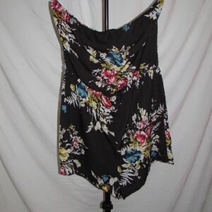 SHEIN Black Floral Strapless romper